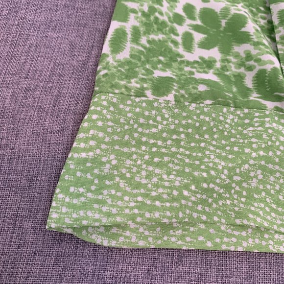 APT 9 Beautiful Green‎ Floral Blouse Small Pleated Off Shoulder Cute Bow Tie - Picture 5 of 12